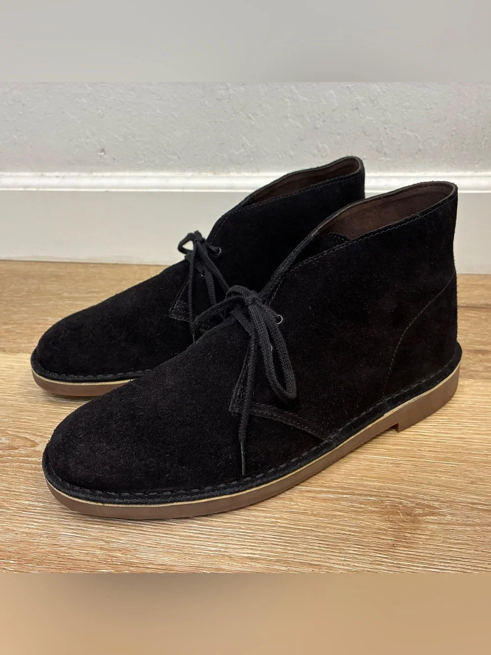Clarks Bushacre 2 Desert Chukka Boots In Black Suede Men’s Size US 11 EU 44.5